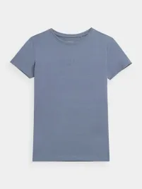 4f-t-shirt-gladki-dziewczecy-niebieski-przyjemny-100percent-bawelna-158cm