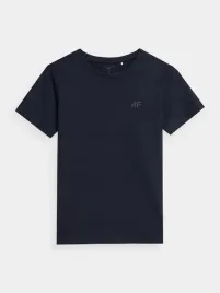 4f-t-shirt-gladki-chlopiecy-granatowy-100percent-bawelna-styl-rozmiar-146cm