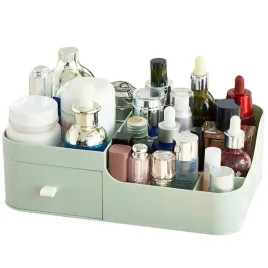 organizer-na-biurko-pojemnik-z-szuflada-pudlo-na-kosmetyki-zielony-26x17-cm