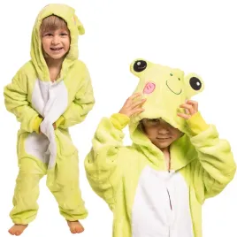 Zdjęcie produktu Piżama Dla Dzieci Dziecięca Kigurumi Onesie Kostium Żaba Zielona 115-125 cm