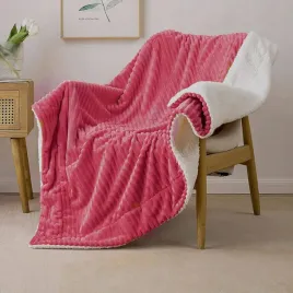 Zdjęcie produktu MIULEE Przytulny Koc Gruby Aksamitny 125x150 cm Różowy