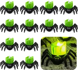zestaw-12-swieczek-led-w-ksztalcie-pajaka-na-halloween-zielone