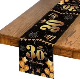 dekoracja-stolu-na-przyjecie-30-urodziny-czarny-zloty-40x140-cm