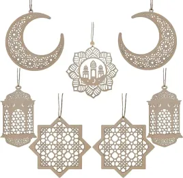azisen-ramadan-kareem-dekoracja-7-sztuk-drewniana-wiszaca-ozdoba