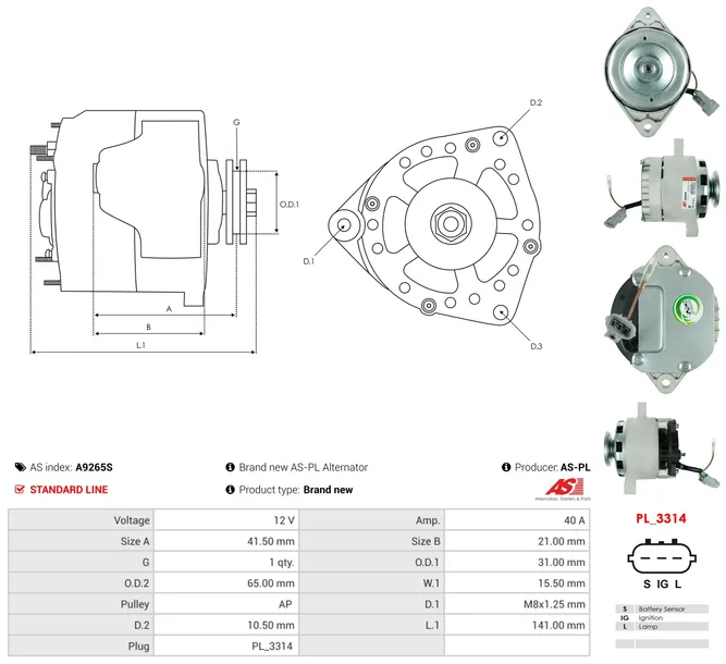alternator-a9265s-yanmar-as-pl-numer-katalogowy-czesci-a9265s