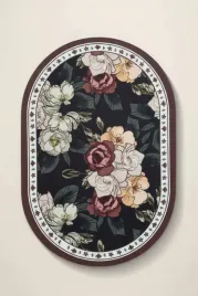podkladka-na-stol-30x45-floral-czarna-zielona-kwiaty-owalna-pod-talerze