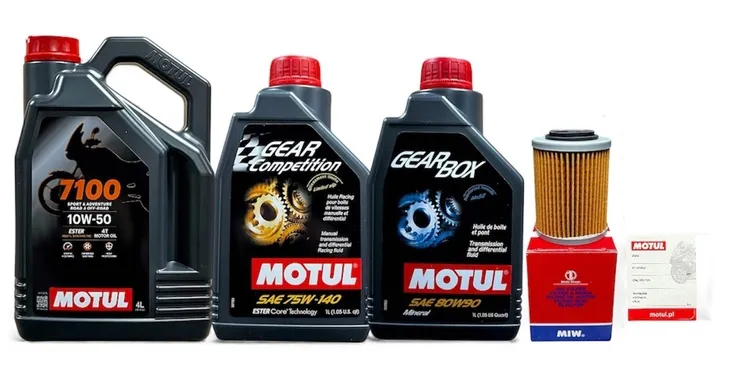 Zestaw serwisowy + FILTR MEIWA QJ MOTOR SFA 600 1000 MOTUL + wlepka serwis.