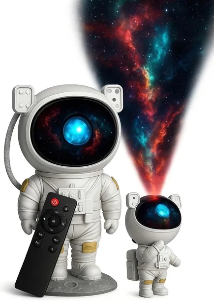 PROJEKTOR GWIAZD ASTRONAUTA LAMPKA NOCNA DLA DZIECI KOSMOS PILOT RZUTNIK