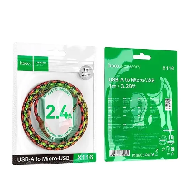 kabel-usb-a-do-micro-usb-hoco-24a-1-m-x116-gradient-czerwony-kolor-czerwony