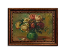 obraz-na-plotnie-w-drewnianej-ramie-roze-w-wazonie-renoir