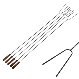 Zdjęcie produktu Kijek Stalowy Do Pieczenia Kiełbasek Czarny 100 cm 5 szt Do Grilla Ogniska