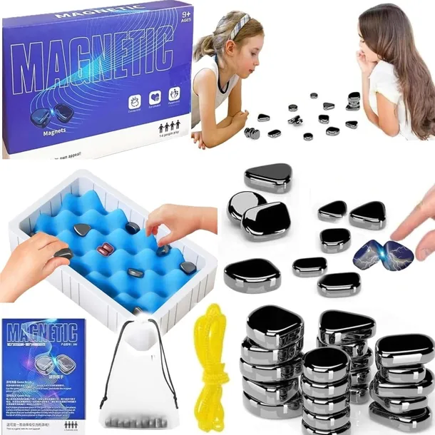 MAGNETYCZNA GRA 40 szt KAMIENIE MAGNETYCZNE GRA EDUKACYJNE + PLANSZA