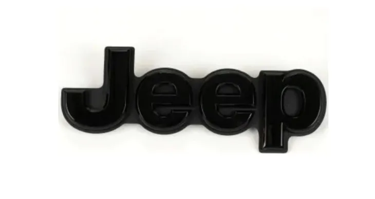 EMBLEMAT LOGO NAPIS KLAPA JEEP GRAND CHEROKEE, WRANGLER CZARNY MATOWY BOLCE