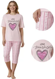 rozowa-pizama-damska-bawelniana-love-yourself-serca-3-4-l