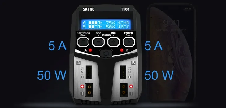 ladowarka-skyrc-t100-2-x-50w-stan-nowy