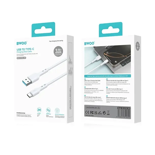 kabel-usb-a-do-usb-c-3a-2m-bwoo-stan-nowy