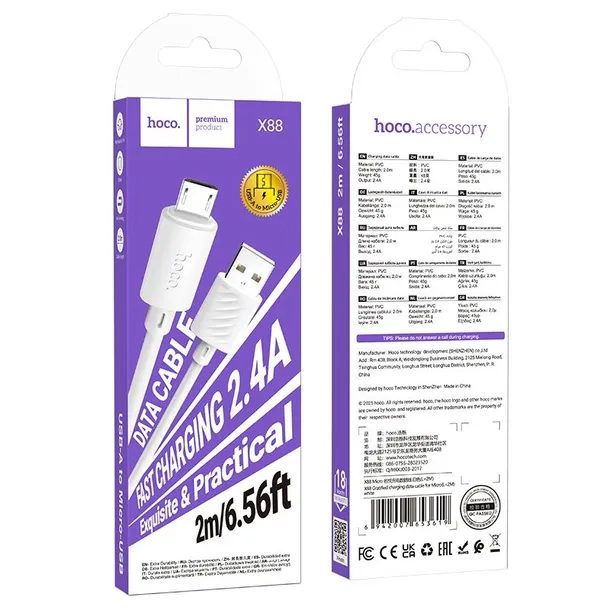 kabel-usb-a-do-micro-usb-hoco-24a-2-m-x88-bialy-zlacza-usb-microusb-typ-b
