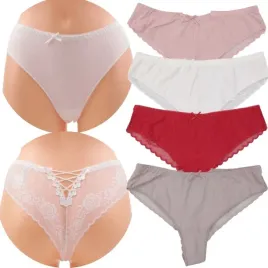 4x-majki-damskie-stringi-figi-bawelniane-koronkowe-seksowne-zestaw-majtek-m