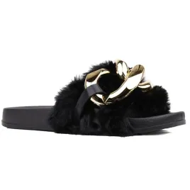 klapki-buty-damskie-futrzane-kapcie-gumowe-czarne