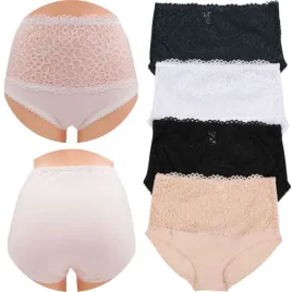 4x-majtki-damskie-bawelniane-figi-koronkowe-wysoki-stan-mix-kolorowy-3xl