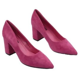 rozowe-czolenka-damskie-na-slupku-buty-zamszowe-eleganckie-wkl-ekoskora