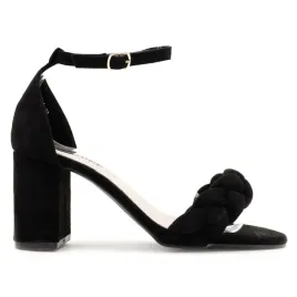 sandaly-buty-damskie-na-slupku-czarne-zamszowe