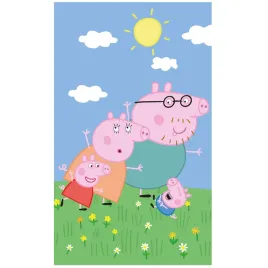 recznik-dzieciecy-30x50-swinka-peppa-family-niebieski-bawelniany