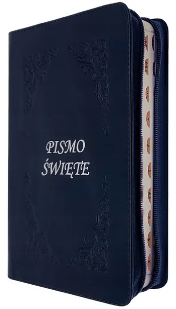 Pismo Św. EP skóra z zamkiem GRANATOWE - PAG