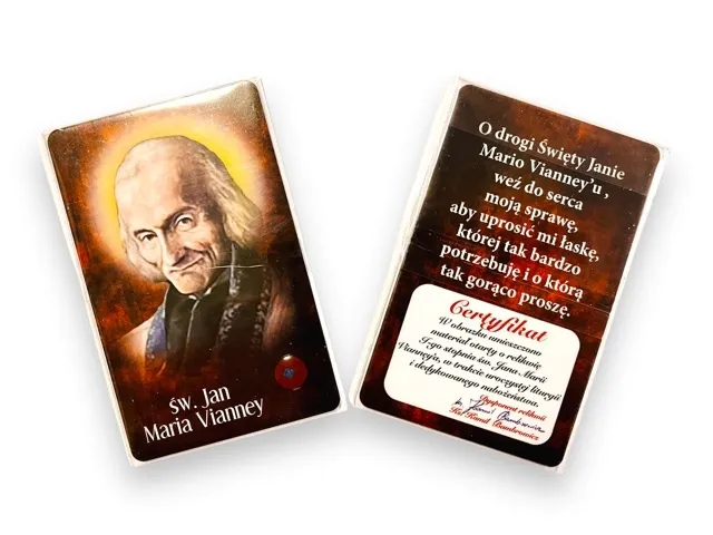Karta św. Jan Maria Vianney + relikwie
