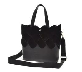 laura-biaggi-elegancka-torebka-shopper-czarny-groszek-mat-splot-zamsz-mg427