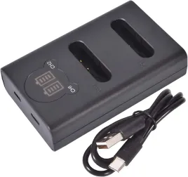 dste-dual-usb-charger-lcd-li-90b-li-92b-olympus-black-aparat