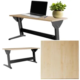 biurko-dwuosobowe-130x50-cm-z-regulacja-wysokosci-i-kata-klon-czarny