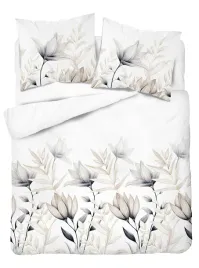 posciel-biala-w-szaro-bezowe-kwiaty-i-liscie-160x200-cm-naturalis