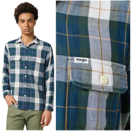wrangler-2-pkt-shirt-green-klasyczna-koszula-bawelniana-meska-w-krate-xl
