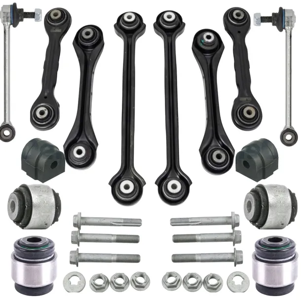 ZESTAW WAHACZY ZAWIESZENIA TYŁ + ŁĄCZNIKI ŚRUBY BMW E90 E91 E92 E81 E87 1 3