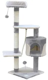 drapak-dla-kota-112cm-z-budka-legowiskiem-sizal-zabawki-wieza-szaro-kremowy