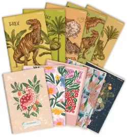 paczka-zeszyt-a5-32k-kratka-dino-spring-pakiet-10-sztuk