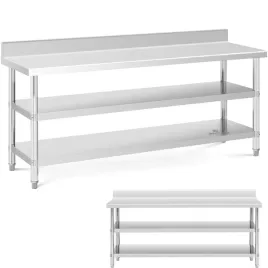 stol-blat-roboczy-stalowy-nierdzewny-przyscienny-z-rantem-2-polki-200x60cm