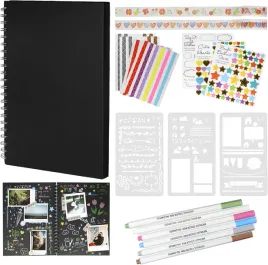 album-do-scrapbookingu-a4-100-stron-zestaw-diy-czarny