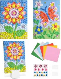 mozaika-naklejkowa-dla-dzieci-slonecznik-motyl-diy-zestaw-2-szt