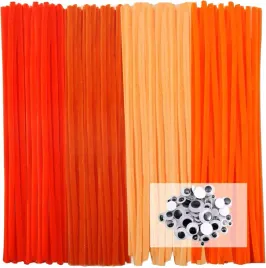 druciki-szenilowe-pomaranczowe-ruchome-oczy-zestaw-diy
