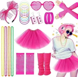 kostium-lata-80-akcesoria-retro-disco-tutu-zestaw-party-rozowy