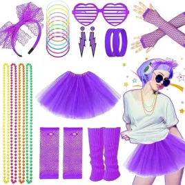 kostium-lata-80-akcesoria-retro-disco-tutu-zestaw-party-fioletowy
