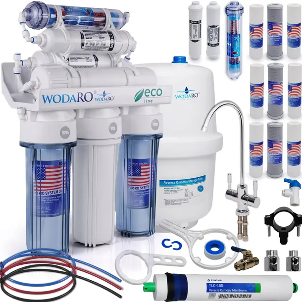 Osmoza Filtr Wody RO7 wodaRO ECO Nowoczesny Kran System 7 Stopni Pod Zlew