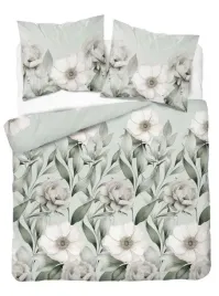 posciel-satynowa-140x200-5220b-zielona-kwiaty
