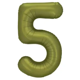 balon-foliowy-cyfra-5-oliwkowy-partydeco-34-dgt
