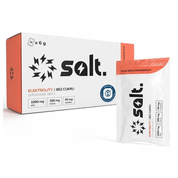 Elektrolity Bez Cukru salt. Brzoskwiniowe Magnez Potas Sód 30 Saszetek