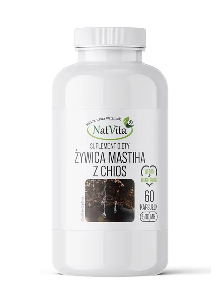 Chios Mastika Żywica Kleista Żołądek Wrzody kapsułki 500mg 60 kaps NatVita