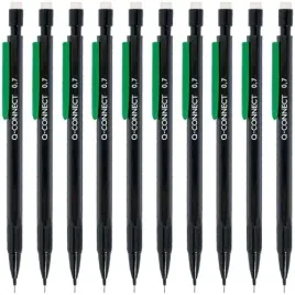 olowek-automatyczny-z-gumka-0-7-mm-3-grafity-hb-czarny-q-connect-10-sztuk
