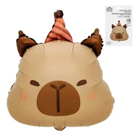 balon-foliowy-kapibara-z-czapeczka-na-impreze-przyjecie-urodziny-48x38-cm